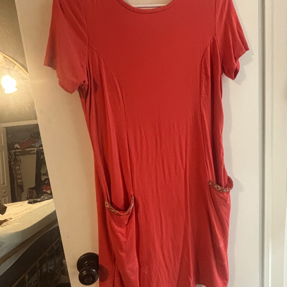 Coral colored summer dress